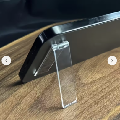 Ultra-Slim Acrylic Phone Stand – Foldable Adhesive Desktop Holder (1 PC)